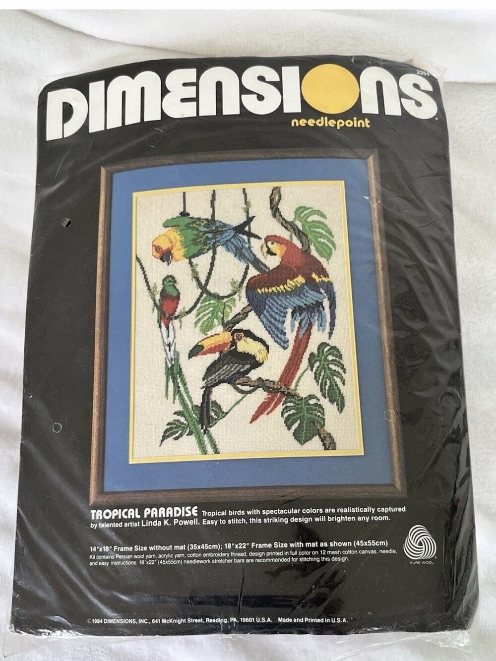 Dimensions Needlepoint Kit #2264 Tropical Paradise 1984 Birds Parrot Toucan NEW